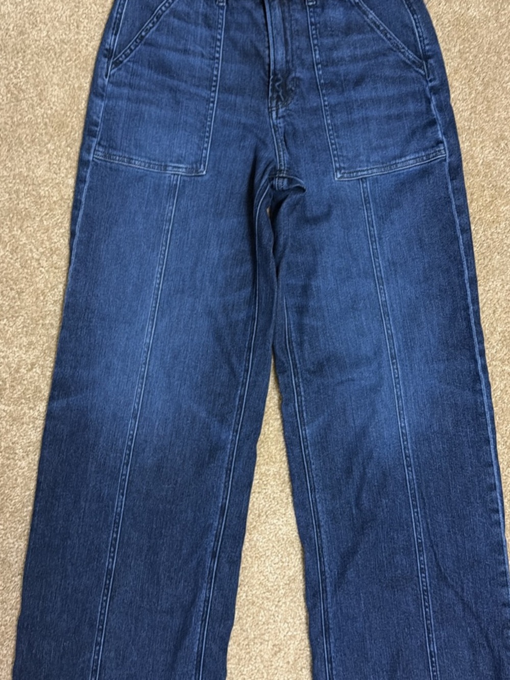 American Eagle Outfitters Women's Straight-Leg Dark Blue Jeans